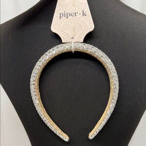 Piper K Silver Crystal Headband Rhinestone Glam Party Bridal NWT